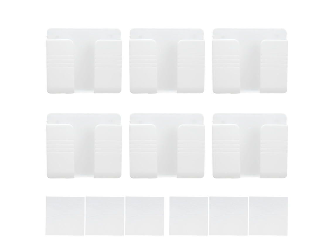 Suporte De Parede Para Celular Com Adesivo Universal 6 Peças Branco Para Casa