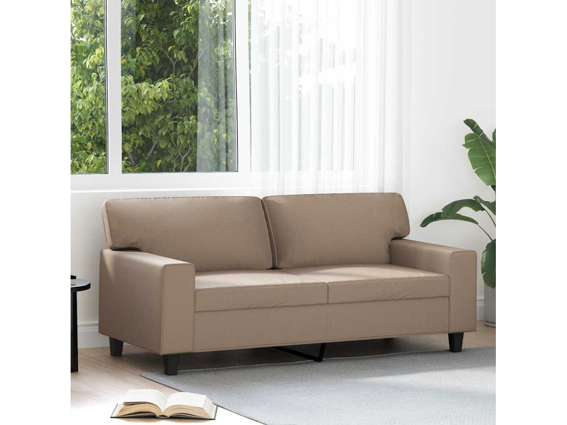 Vidaxl Sofá De 2 Lugares 140 Cm Couro Artificial Cor Cappuccino