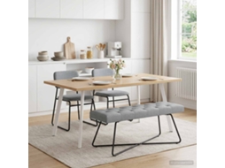 Vidaxl Banco Com Botões Estofados Cinzento-claro 110 X 40 X 46 Cm