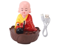 Figura Monge Musical Cabeça Móvel Com Cabo Usb Vermelho