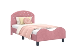Estrutura de Cama Infantil com Cabeceira Rosa 80x160 cm MAISON EXCLUSIVE