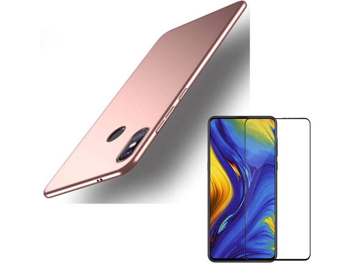 Kit Capa e Película Vidro 5D Full Cover Xiaomi Mi Mix 3 SlimShield Rosa