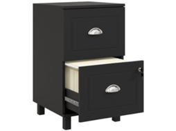Arquivador Melamina de Madeira e Mdf Cor Preto 40x41,5x67,5 cm Homcom
