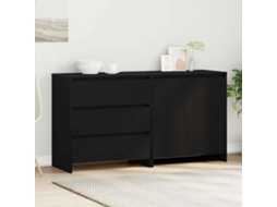 Vidaxl Buffet 2 Unid. Preto 70 X 41 X 75 Cm Derivados De Madeira