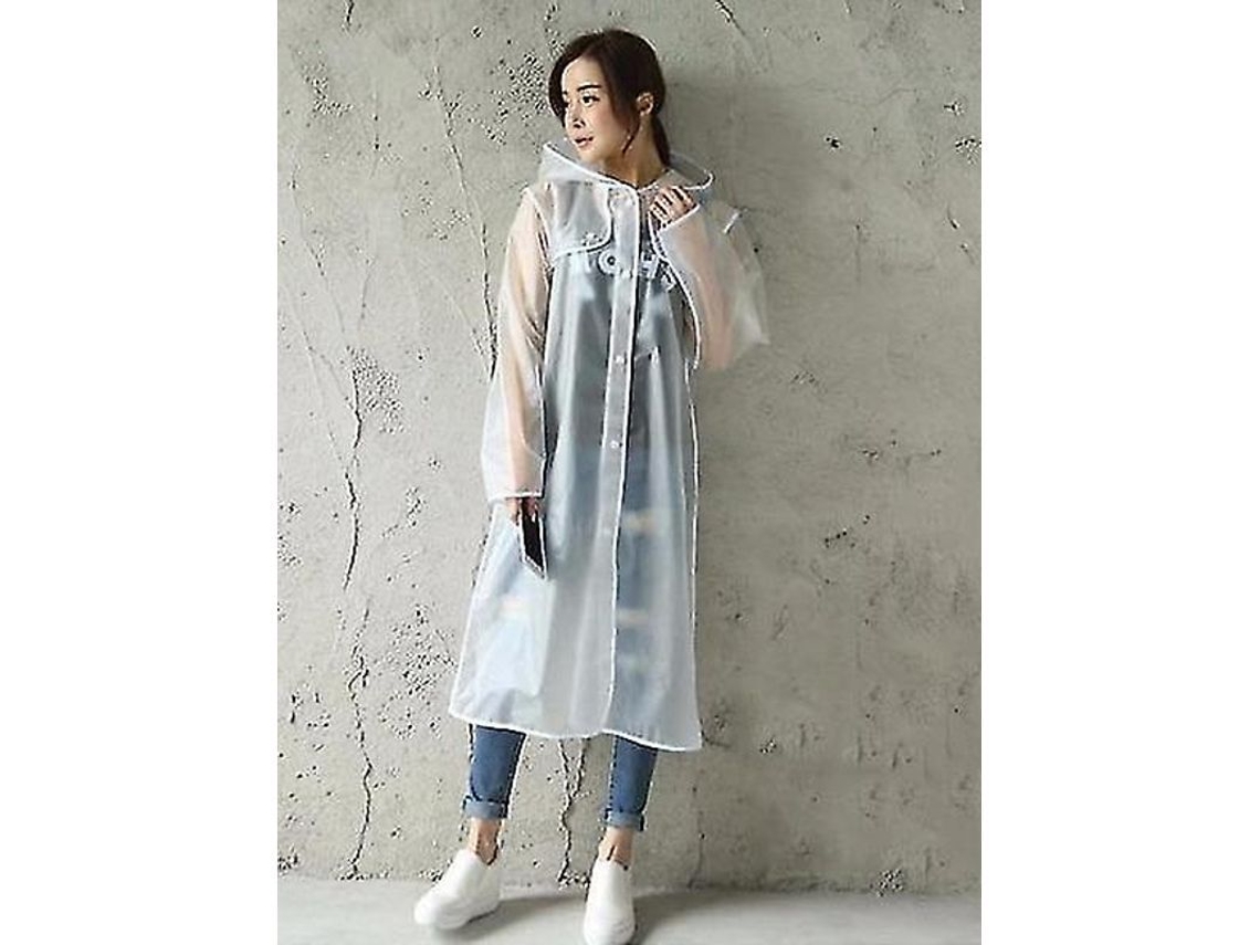 Chuva de Plástico Eva Transparente para Mulheres Tamanhos M L XL XXL