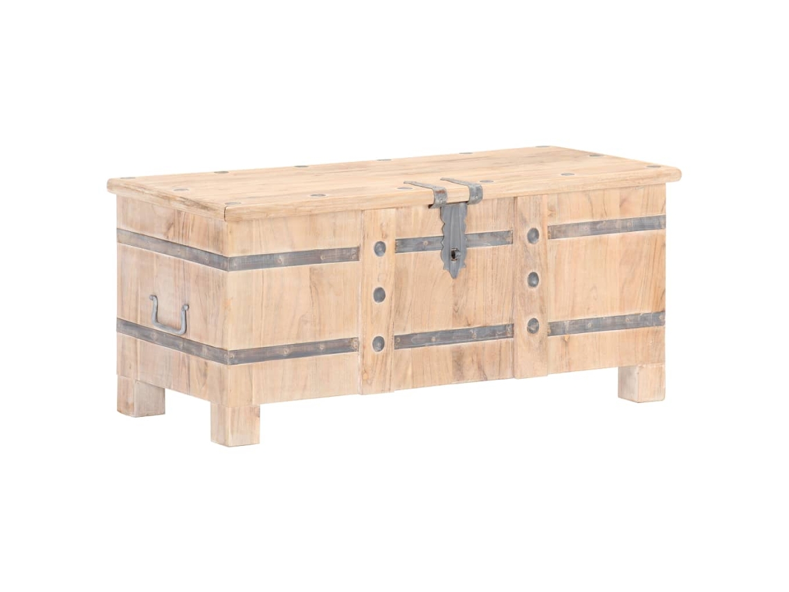Vidaxl Baú 90x40x40 Cm Madeira De Acácia Maciça