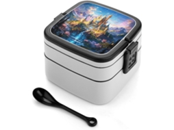 Lancheira Bento Dream Castle Empilhável Para Adultos, Homens E Mulheres, À Prova De Vazamentos, Reutilizável, Ideal Para