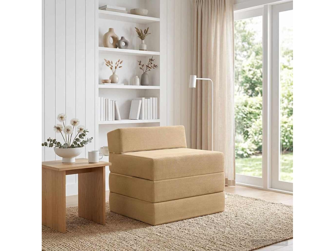Vidaxl Sofá Cama Dobrável Cinza Verde Claro 200 X 70 X 15 Cm