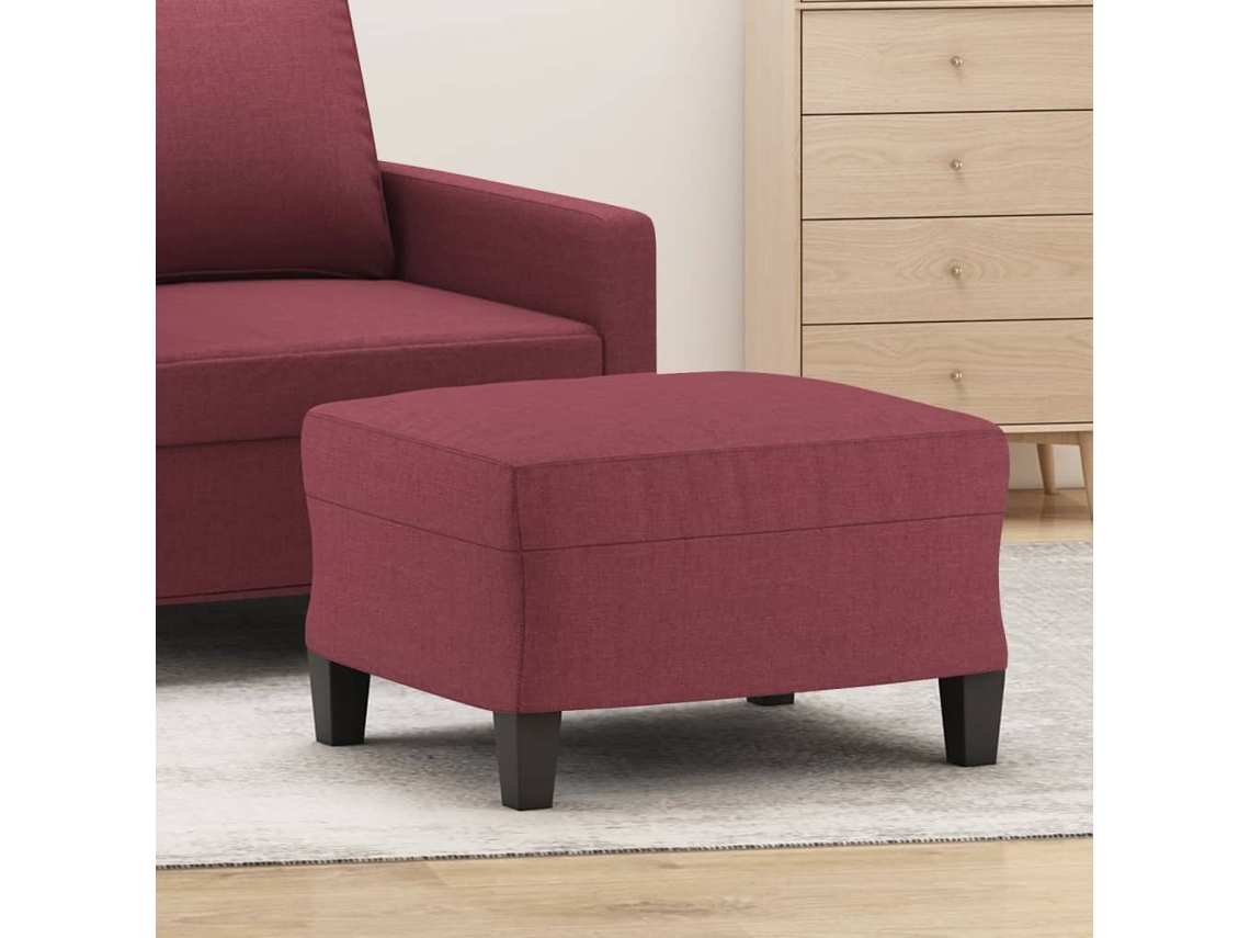 Vidaxl Apoio De Pés 60x50x41 Cm Tecido Vermelho Tinto