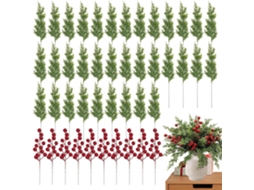 Folhagens Natalinas, Galhos, Frutinhas Vermelhas, Ramos De Pinheiro, Decoração De Árvore, Arranjos Florais.