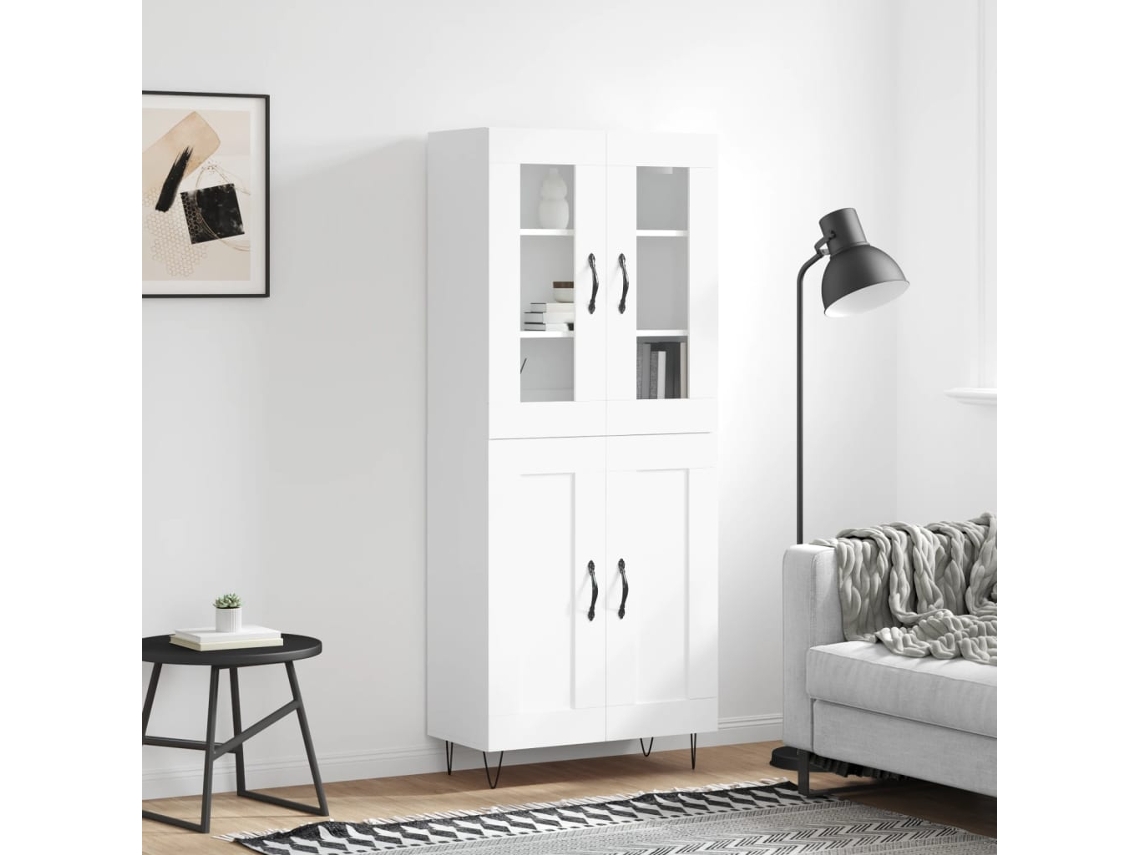 Vidaxl Armário Alto 69,5x34x180 Cm Derivados De Madeira Branco