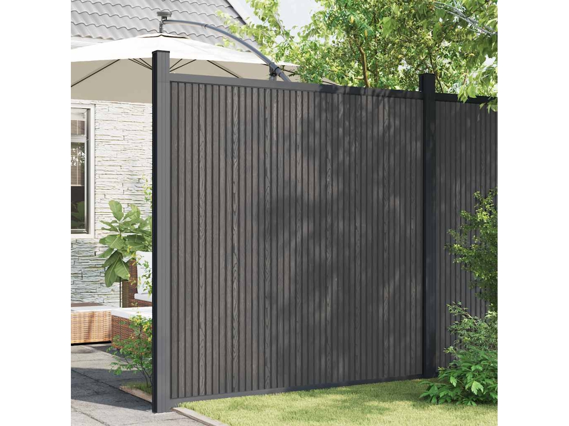 Vidaxl Painel De Vedação Wpc 180x186 Cm Cinza