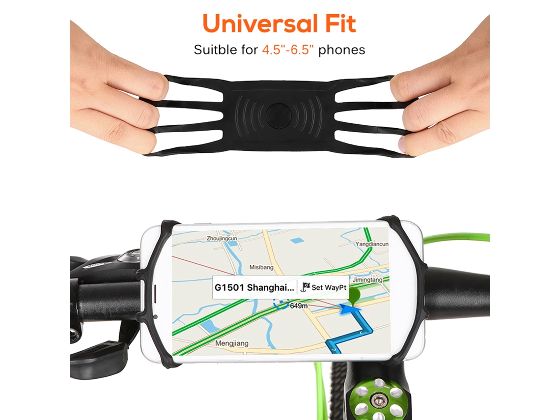 Suporte Universal para Telefone e Computador de Bicicleta, Suporte Multifuncional para Guidão, Compatível com Telefones de 4.5 a 6.5 Polegadas