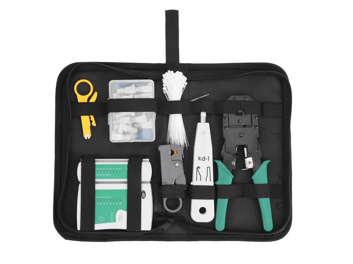 Kit De Ferramentas Para Cablagem De Rede Com Detector De Cabo E Pelacáveis Yg-p107 Dc9v