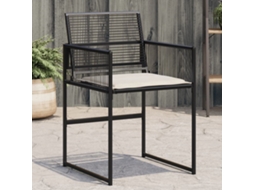 Cadeiras De Jardim Com Almofadões 4 Pcs Vime Pe Preto Dkd Home Decor