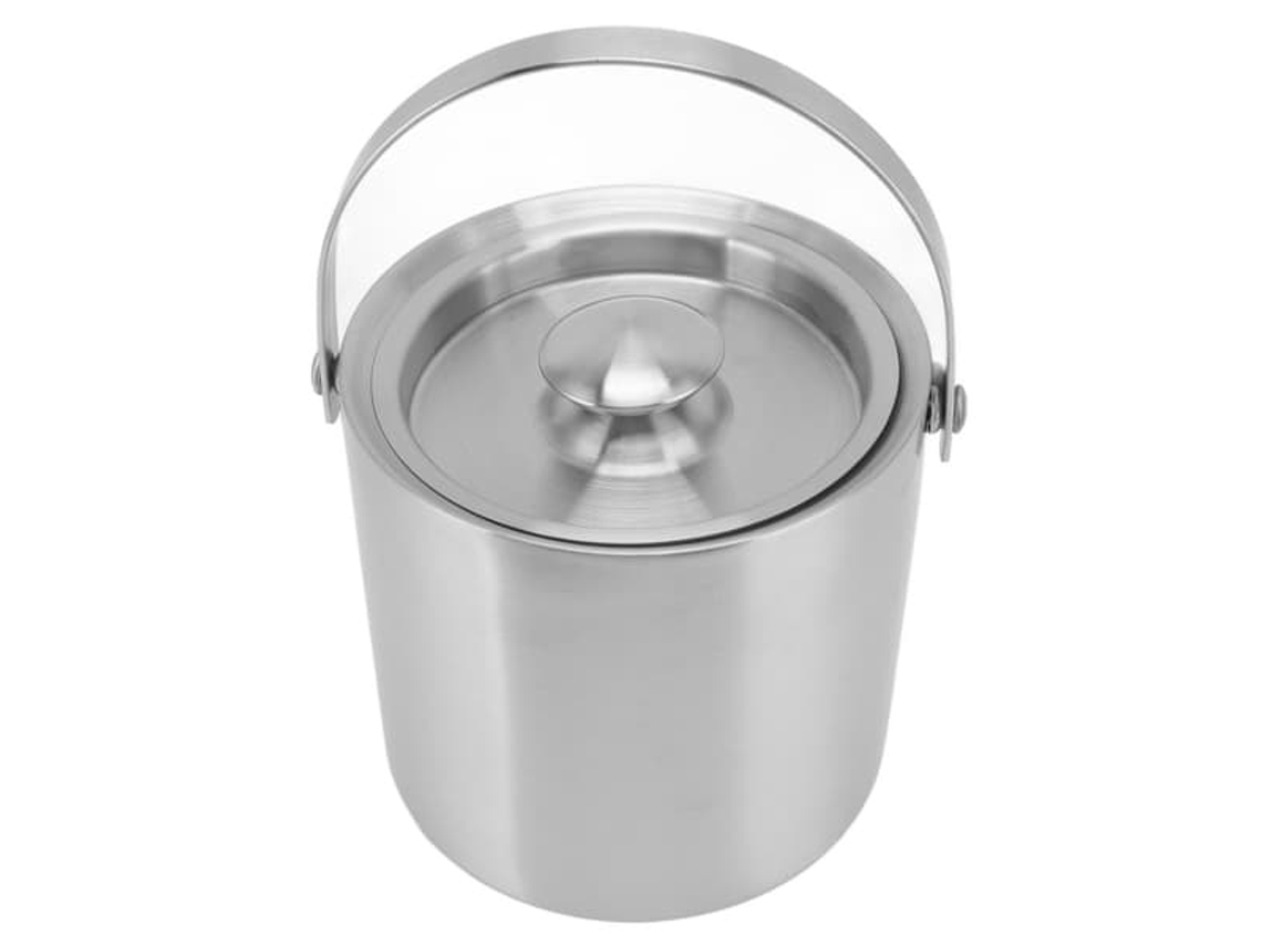 Balde De Gelo Em Aço Inoxidável Com Dupla Camada Para Vinho, Champanhe E Cerveja, Com Alça, Para Festas E Bares, 19 X 17,2 Cm