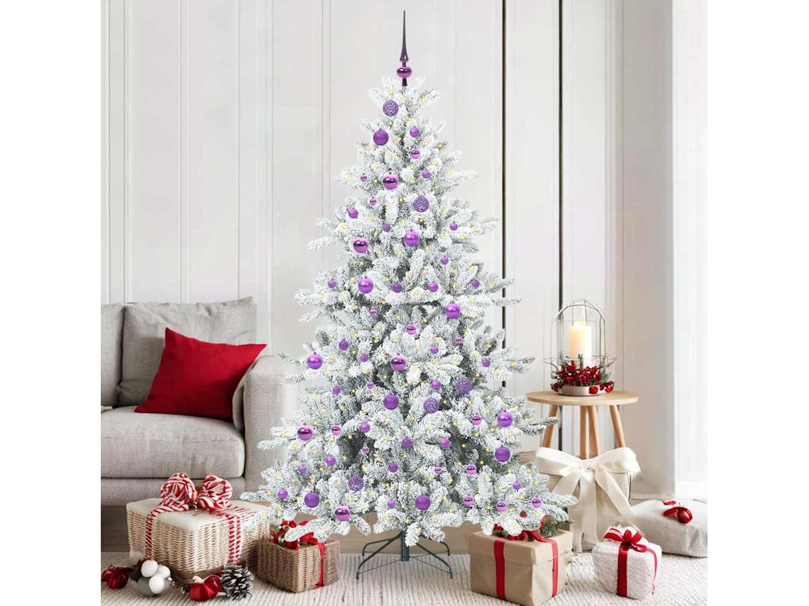 Vidaxl Árvore De Natal Articulada Artificial Branco 180 Cm Pvc E Aço