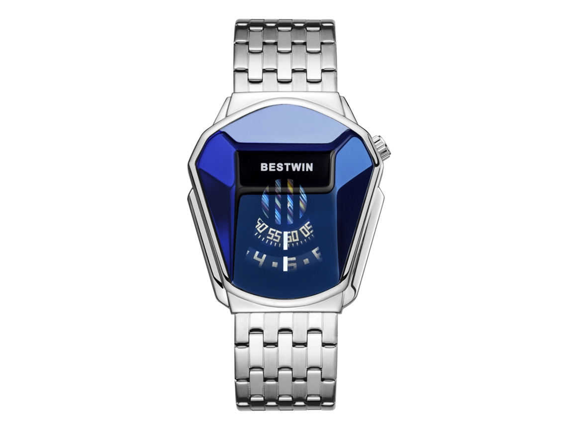 Relógio Masculino com Tela Sensível ao Toque MDUG (caixa Branca, Mostrador Azul)