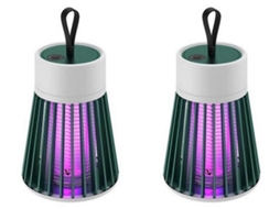2 Lâmpadas Mata-mosquitos Usb Portáteis Verdes