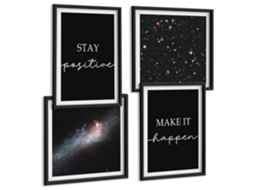 Composição De Quadros Inspirações Espaciais Motivação Espelharte (4 Peças)