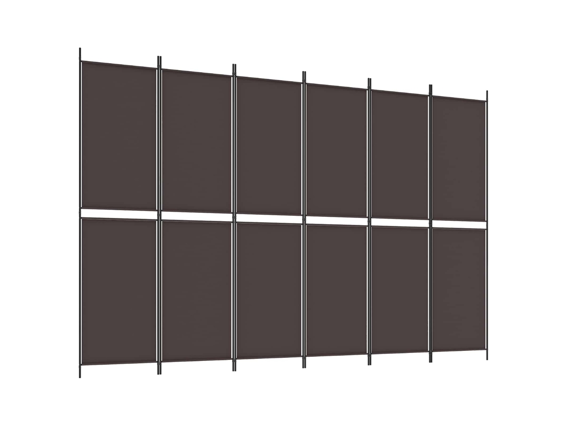 Maison Exclusive - Divisória/biombo Com 6 Painéis 300x200 Cm Tecido Castanho