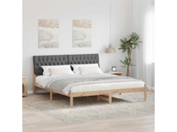 Vidaxl Estrutura De Cama Com Cabeceira Estofada Castanho 180 X 200 Cm