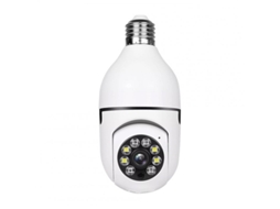Bulbo E27 1080P Wifi Visão Noturna Colorida 4X Zoom Digital Monitor de Segurança Branco
