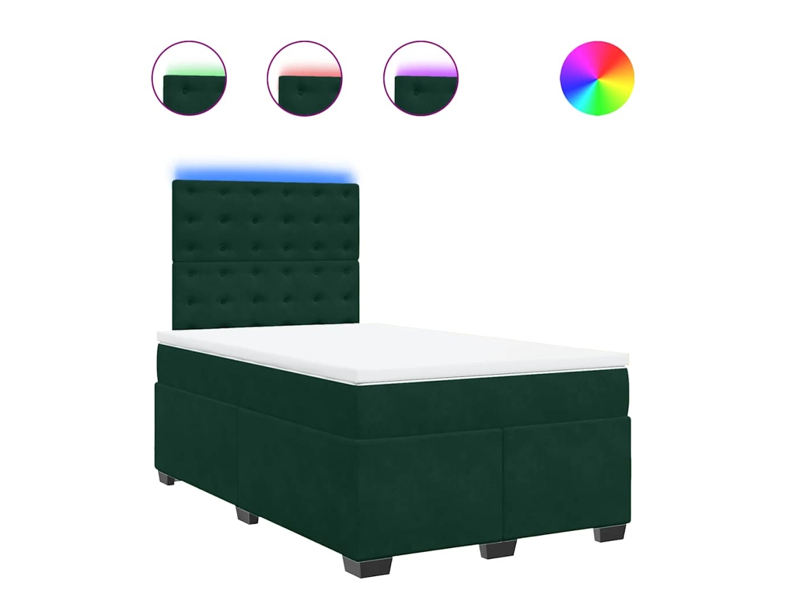 Box Spring Bed, Box Spring Beds Vidaxl Verde Veludo (120 X 200 Cm)