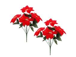 Flor artificial de Poinsettia vermelha, seda, decorativa, Natal, falsa, 50x10cm | S/MARCA