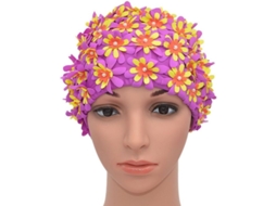 Gorro de Natação Estilo Retrô com Pétalos Florais para Mulher, Leve e Confortável | S/MARCA