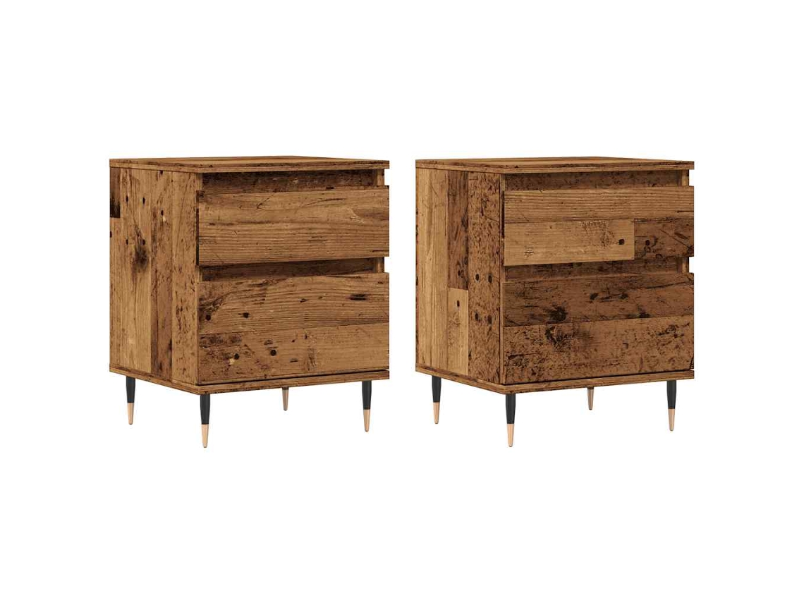 Bedside Cabinet, Bedside Cabinets Vidaxl Marrom Madeira Processada (n/a)