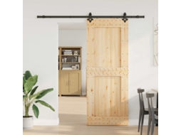 Vidaxl Porta Deslizante Narvik Natural E Preto 90 X 210 Cm (213,5 Cm)