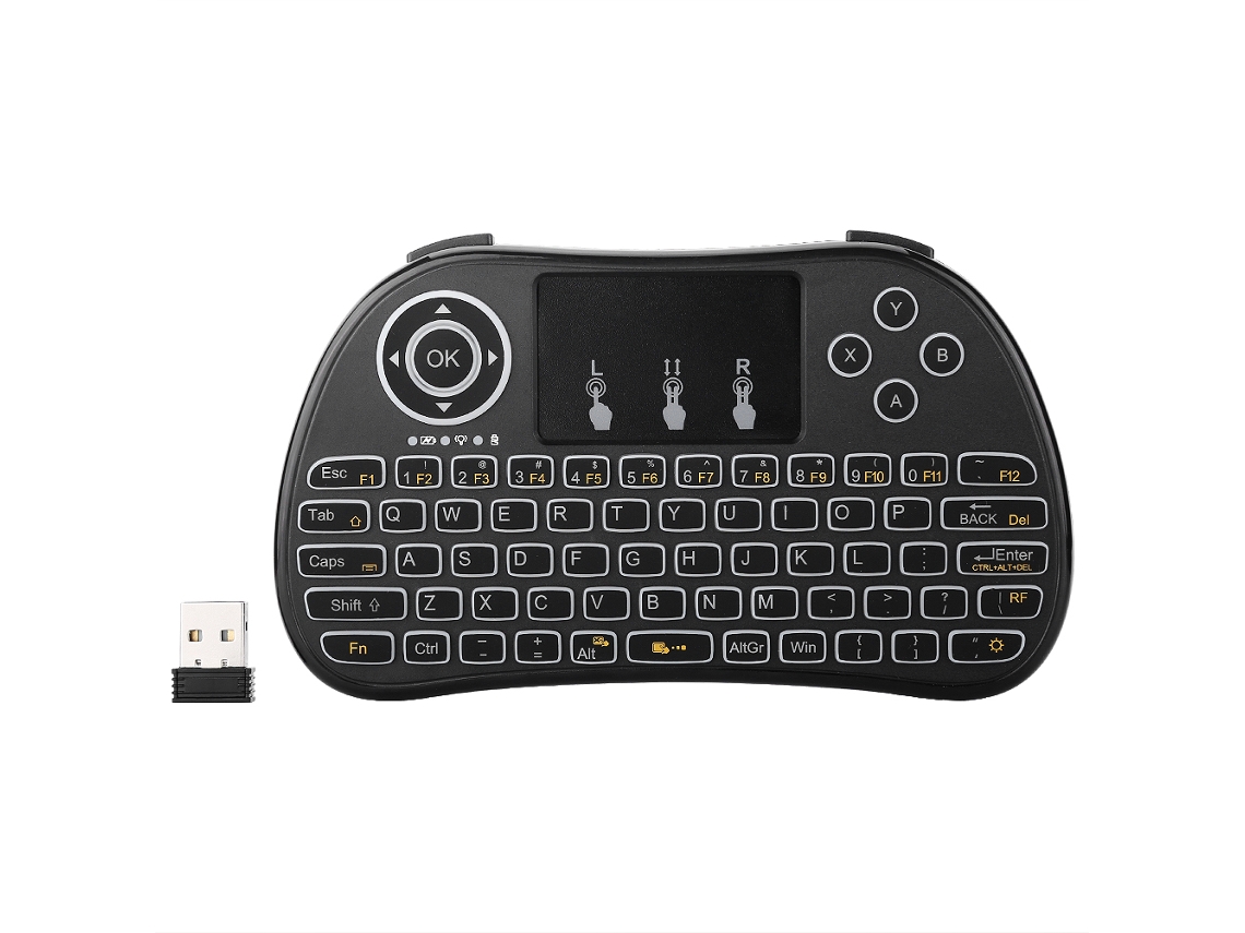 Teclado Sem Fio 2.4g Portátil Com Touchpad E Teclado Qwerty Para Jogos, Controle Remoto Para Pc E Smart Tv