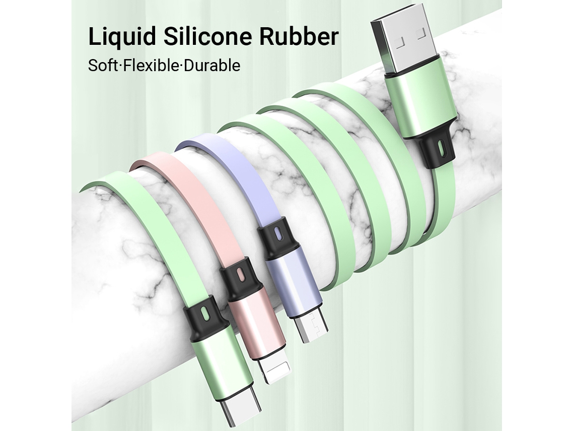 Cabo Usb Retrátil 3 Em 1 1,1m Com Conectores Lightning/type-c/micro Usb Para Celulares Ios E Android
