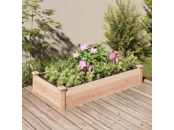 Vidaxl Canteiro Elevado C/ Forro 120x60x25 Cm Madeira De Abeto Maciça