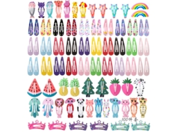 Presilhas de Cabelo Coloridas Presilha de Cabelo de Metal Bonito Presilhas de Cabelo para Meninas Bebês Crianças 2 Polegadas 100 Peças JEDBESETZT