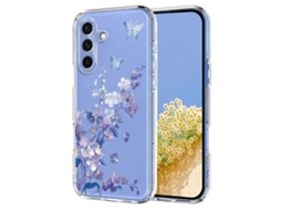 Capa Tkdaddy Para Samsung Galaxy A56 5g Com Estampa Floral De Borboletas E Tpu, Capa Traseira Com Violetas