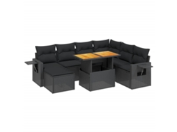 Garden Sofa Set, Garden Sofa Sets Vidaxl Preto Rattan / Vime (n/a)