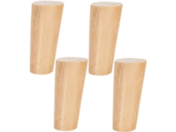 Pés De Madeira Para Móveis Nuobesty, Suportes Para Sofás E Armários, Formato De Pãozinho, 12cm, Cor Carvalho, Pacote Com