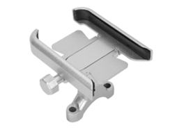 Suporte Para Celular Emguidão De Moto E Bicicleta Ajustável De Liga De Alumínio Prata 4-7 Polegadas