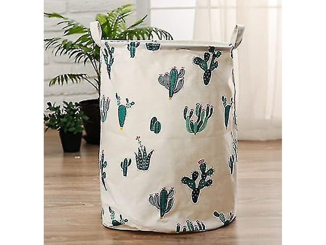 Cesto De Roupa Grande Verde Com Padrão De Cactos, Cesto De Armazenamento, Quarto Infantil, Organizador Doméstico, Berçário Aquaforge