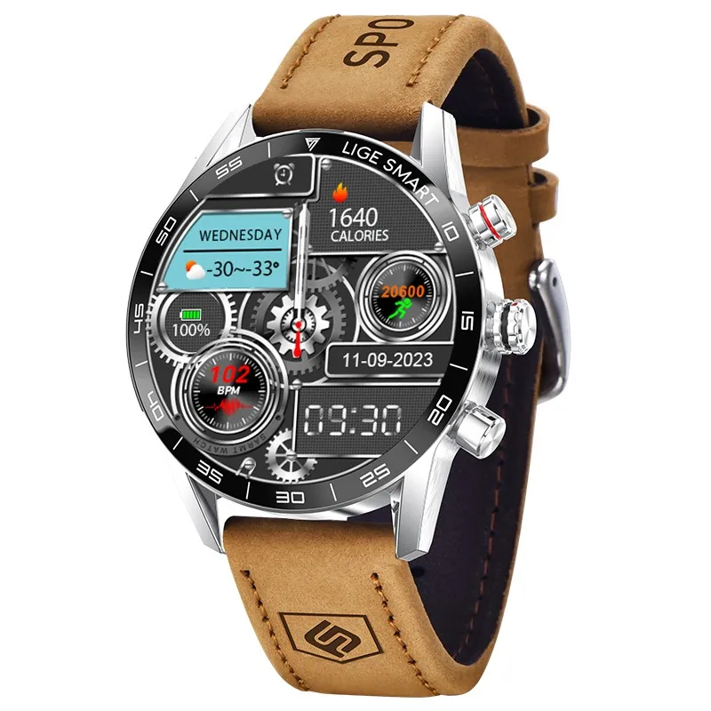 (prateado) Smartwatch Com Gps, Tela De Alta Definição, Monitoramento De Frequência Cardíaca E Chamadas Bluetooth.