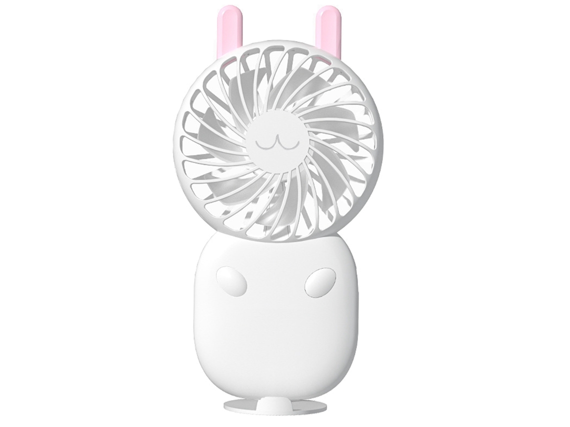 Ventilador Mini de Mão Portátil Usb Recarregável com Várias Velocidades de Vento Cor Branco Ivory