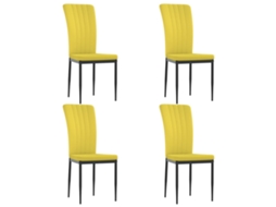Dining Chair, Dining Chairs Vidaxl Amarelo Veludo (n/a)