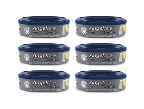 Caixas para Fraldas e Recargas ANGELCARE Dress Up Caixa para Fraldas Octogonal Anti-Odor Pacote de Grande Capacidade 6