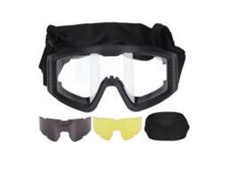 Óculos De Camping, Ciclismo E Bicicleta Resistentes A Impactos, Com Proteção Uv, Outdoor, Destacáveis, Com Armação Preta E Espessada