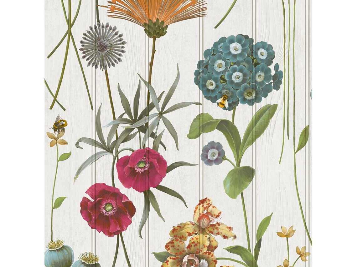 Papel De Parede Belgravia Botanist Wood 10m X 53cm Branco 32, 9 Pés X 20, 9 Polegadas