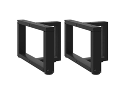 Vidaxl Pés Para Mesa De Centro Em Forma De T, 2 Peças, Preto, 50x25x(30-31) Cm, Aço