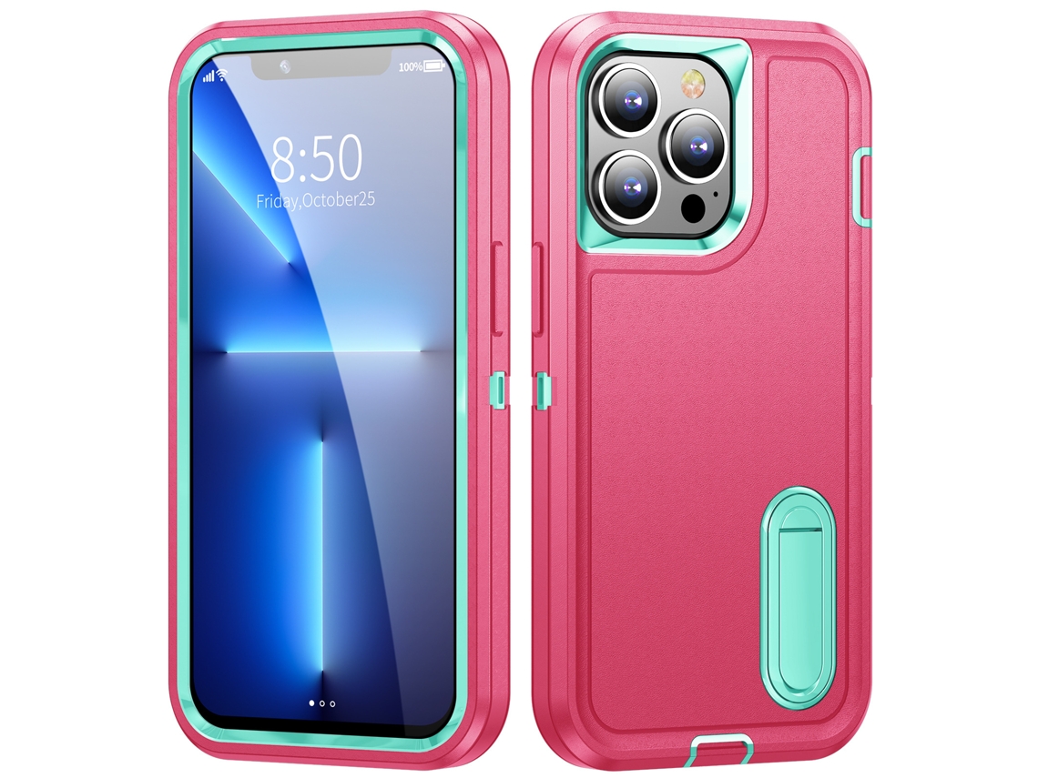 Capa Para Iphone 16 Pro Max 6.9”- Suporte Integrado, Resistente E À Prova De Choque Rosa Hexinyigjly