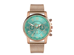 Relógio de quartzo unissex com pulseira de silicone e mostrador com numerais romanos (verde menta)